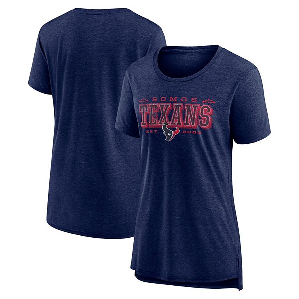 Женская футболка с принтом houston texans vintage, трикотаж, v-образный вырез, цвет navy Nike — фото 2