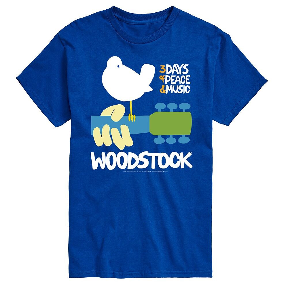 

Мужская футболка с рисунком плаката Woodstock Licensed Character, синий