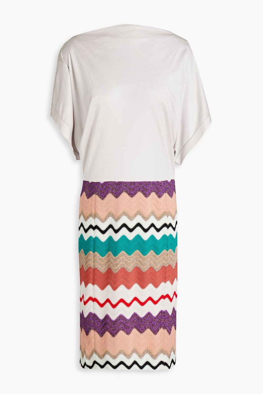 Платье крючком со вставками из джерси MISSONI, серый