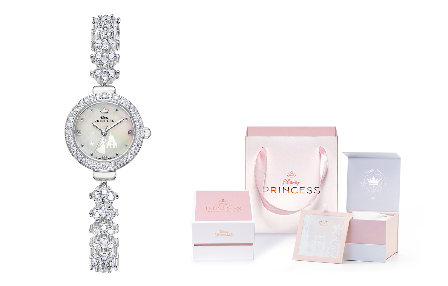 

Disney Часы Princess Quartz Movement Eco Friendly Copper Strap Watch Women's Watch Mother of Pearl Color Watch Dial, Dazzling White[Princess Box]