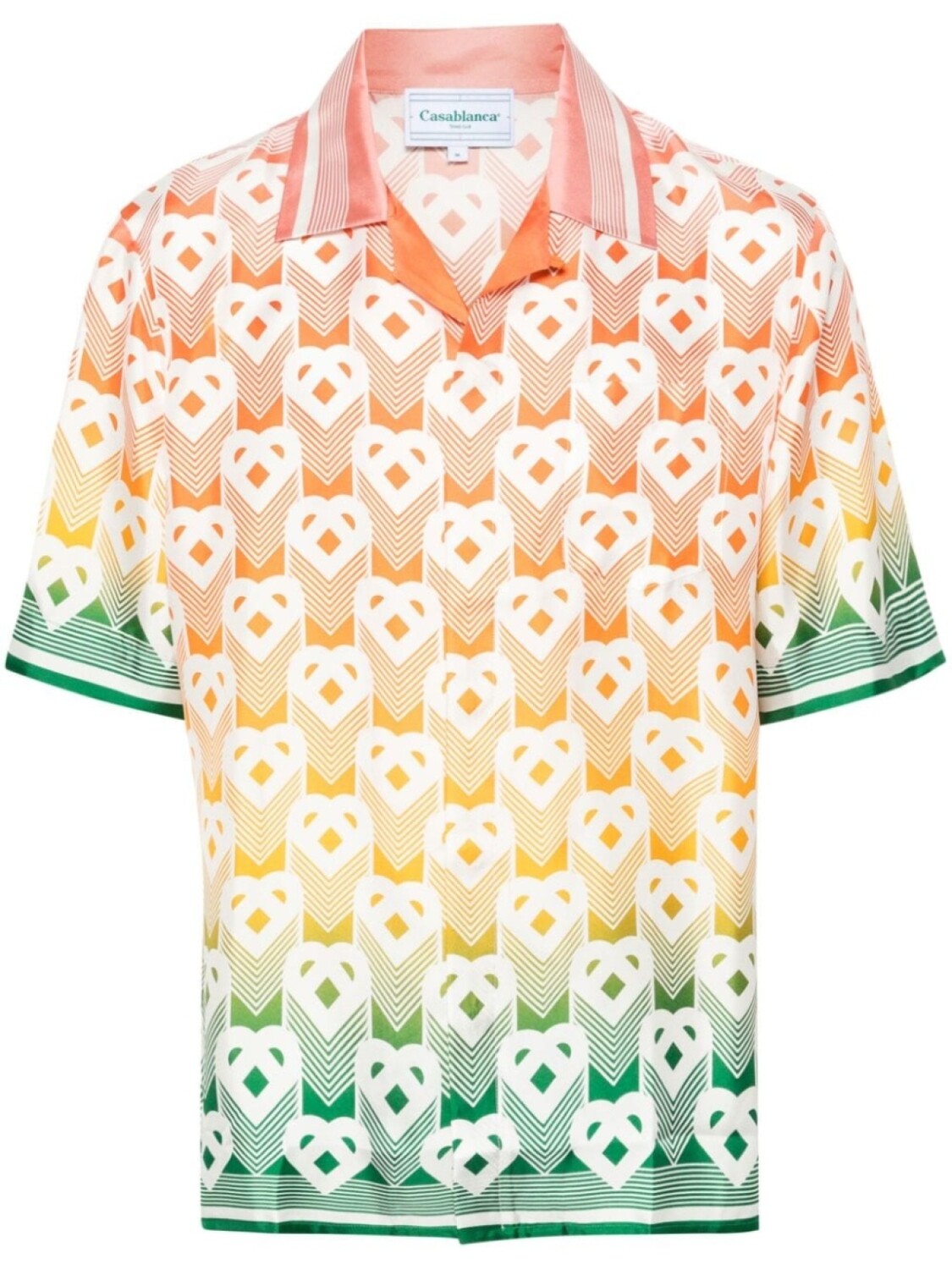 

Casablanca шелковая рубашка с градиентным узором Heart Monogram, розовый