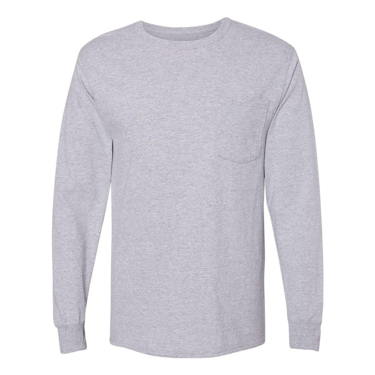 

Футболка Hanes Workwear с длинным рукавом и карманом, цвет light steel