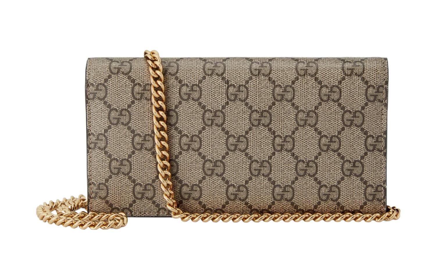 GUCCI Bananya Banana Meow, коллаборация, холщовая сумка на цепочке, через плечо, кроссбоди, кошелек, женская, бежевый/ebony — фото 3