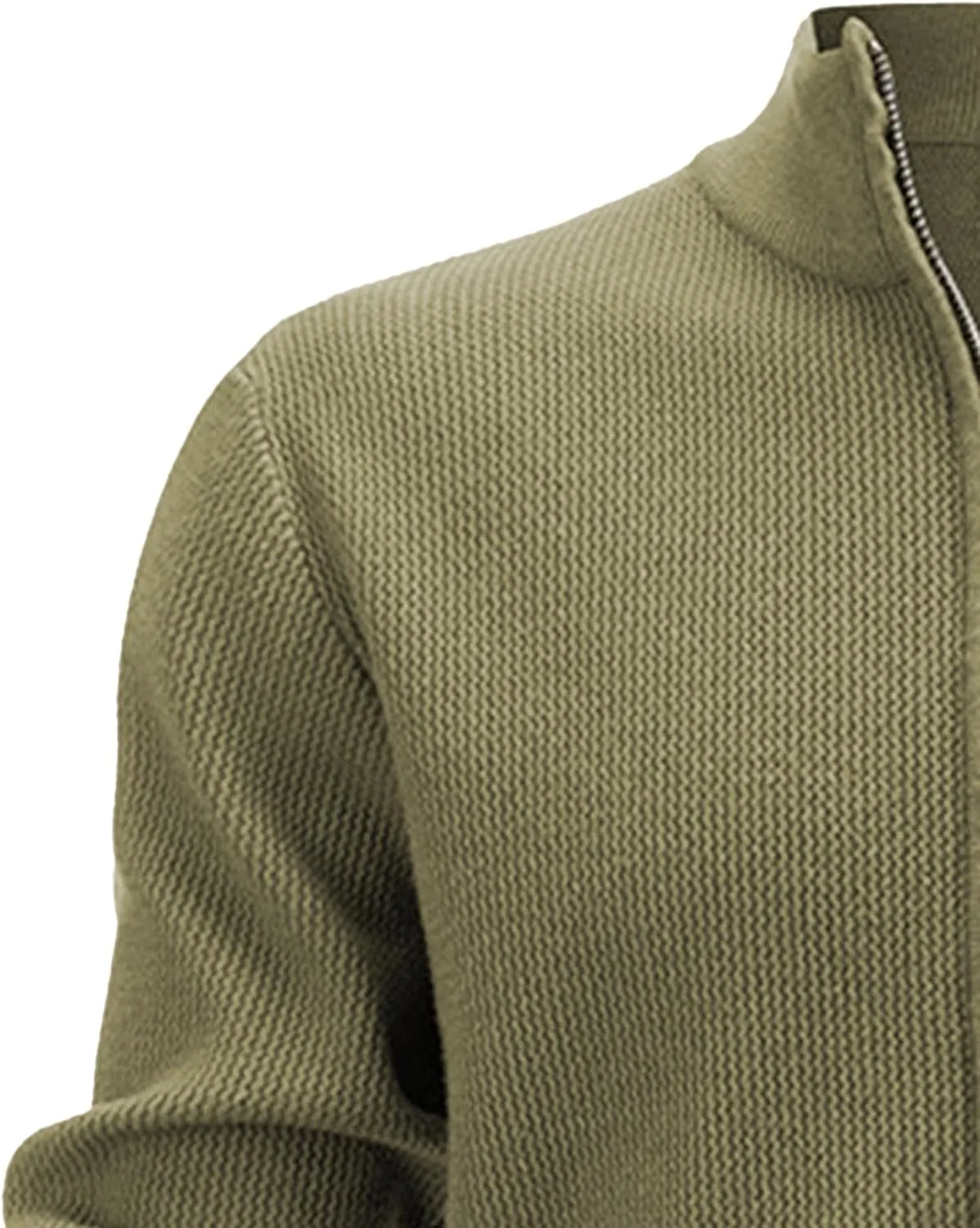 Мужской кардиган на молнии однотонный slim fit с круглым вырезом — фото 4