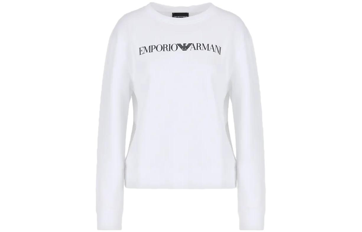 Органический джерси свитшот с логотипом Asv EMPORIO ARMANI, белый — фото 3