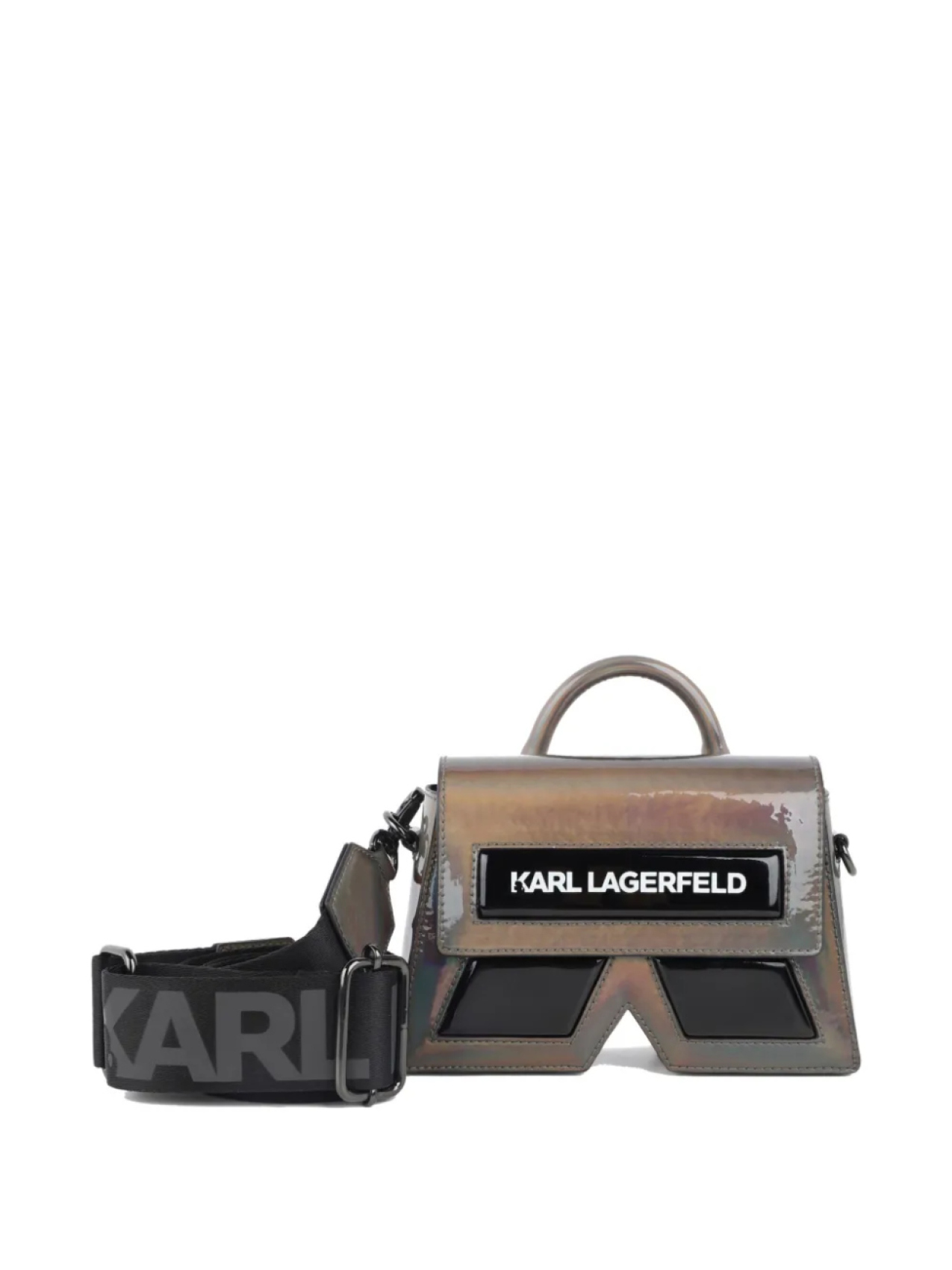 

Karl Lagerfeld Kids блестящая сумка-тоут, черный