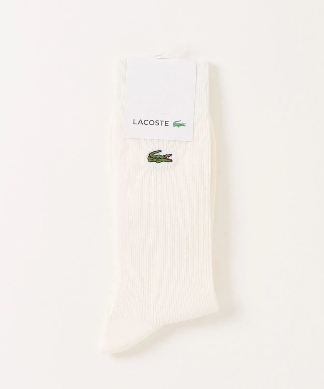 Носки LACOSTE 1×1 рубчик хлопковый белый