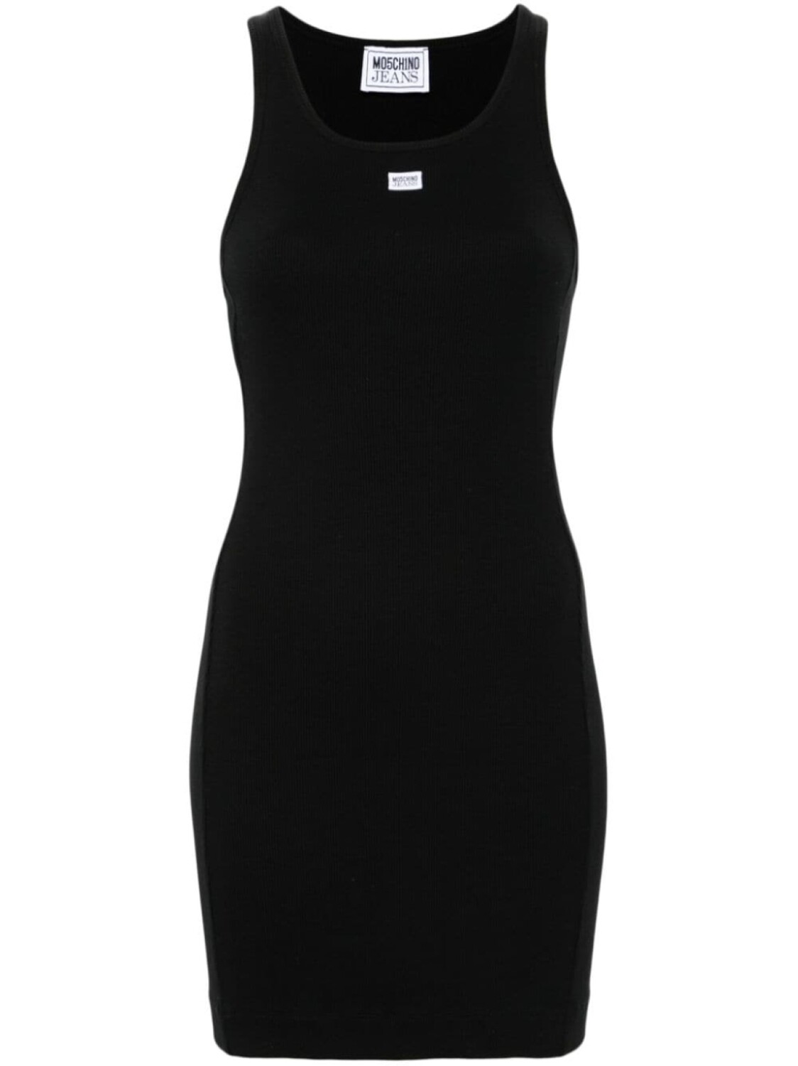 

MOSCHINO JEANS платье мини в рубчик с нашивкой-логотипом, черный
