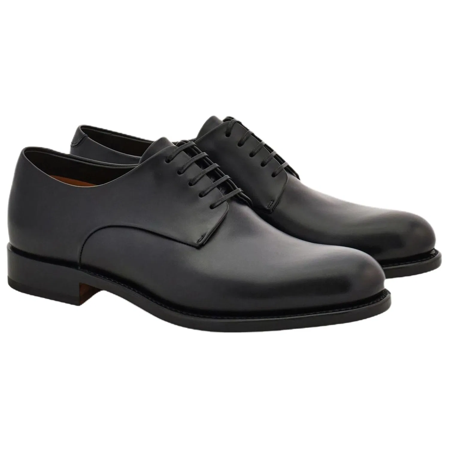Туфли кожаные Ferragamo Tramezza черные — фото 4