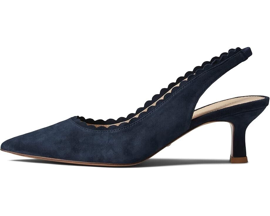 Pelle Moda Kelsa Slingback Pump женские туфли 5.5 Midnight Suede на шпильке с ремешком KHD994, синий — фото 2
