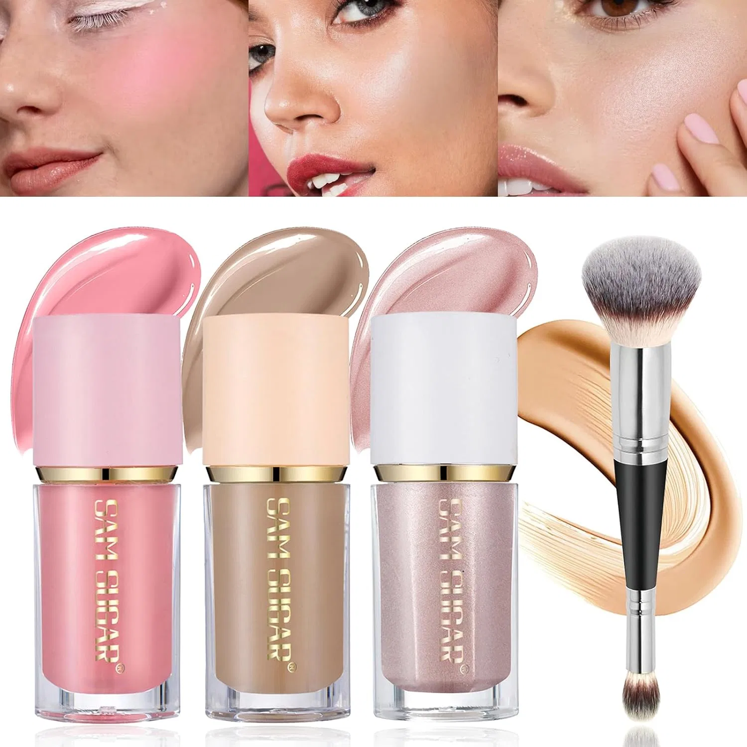 Набор стиков для контуринга с кистью (3 шт.) Chseeo, 025-3Pcs