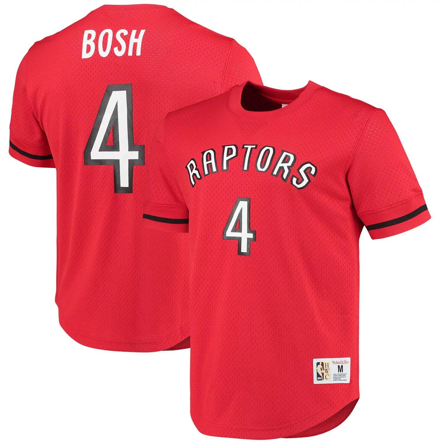 

Мужская красная футболка Mitchell & Ness Chris Bosh Toronto Raptors 2003 с именем и номером в сетку, Красный, Мужская красная футболка Mitchell & Ness Chris Bosh Toronto Raptors 2003 с именем и номером в сетку