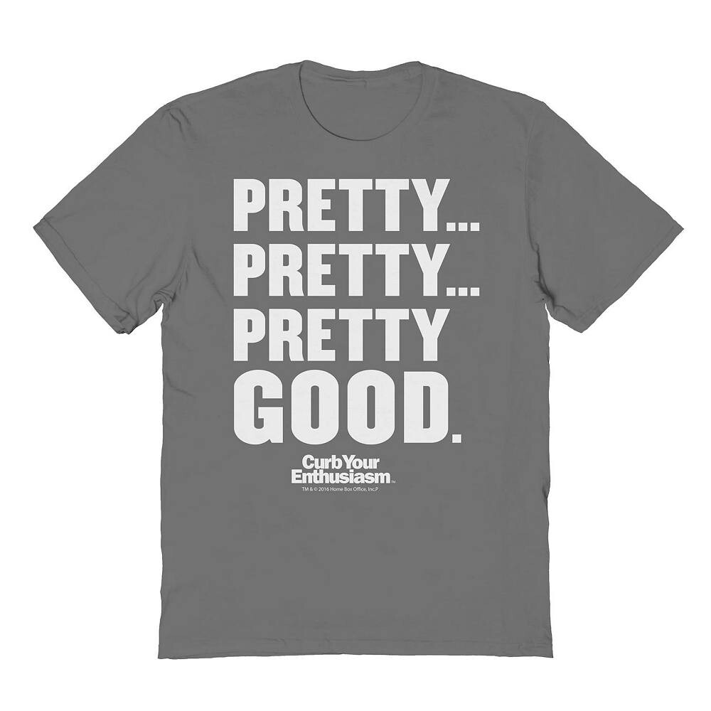 

Мужская белая футболка с рисунком Pretty Pretty Pretty Good Curb Your Enthusiasm Licensed Character, цвет Charcoal