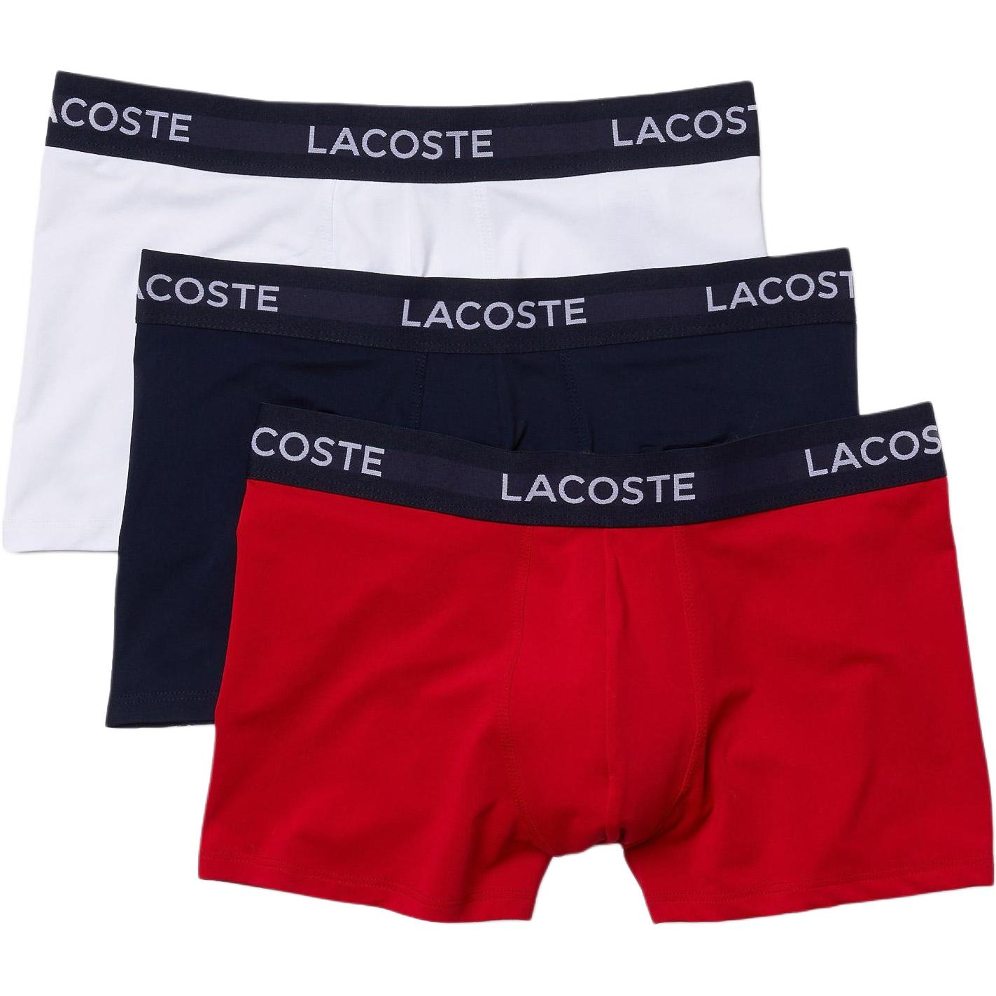 

Трусы мужские 3 шт LACOSTE, 3 pack (белый+черный+красный)