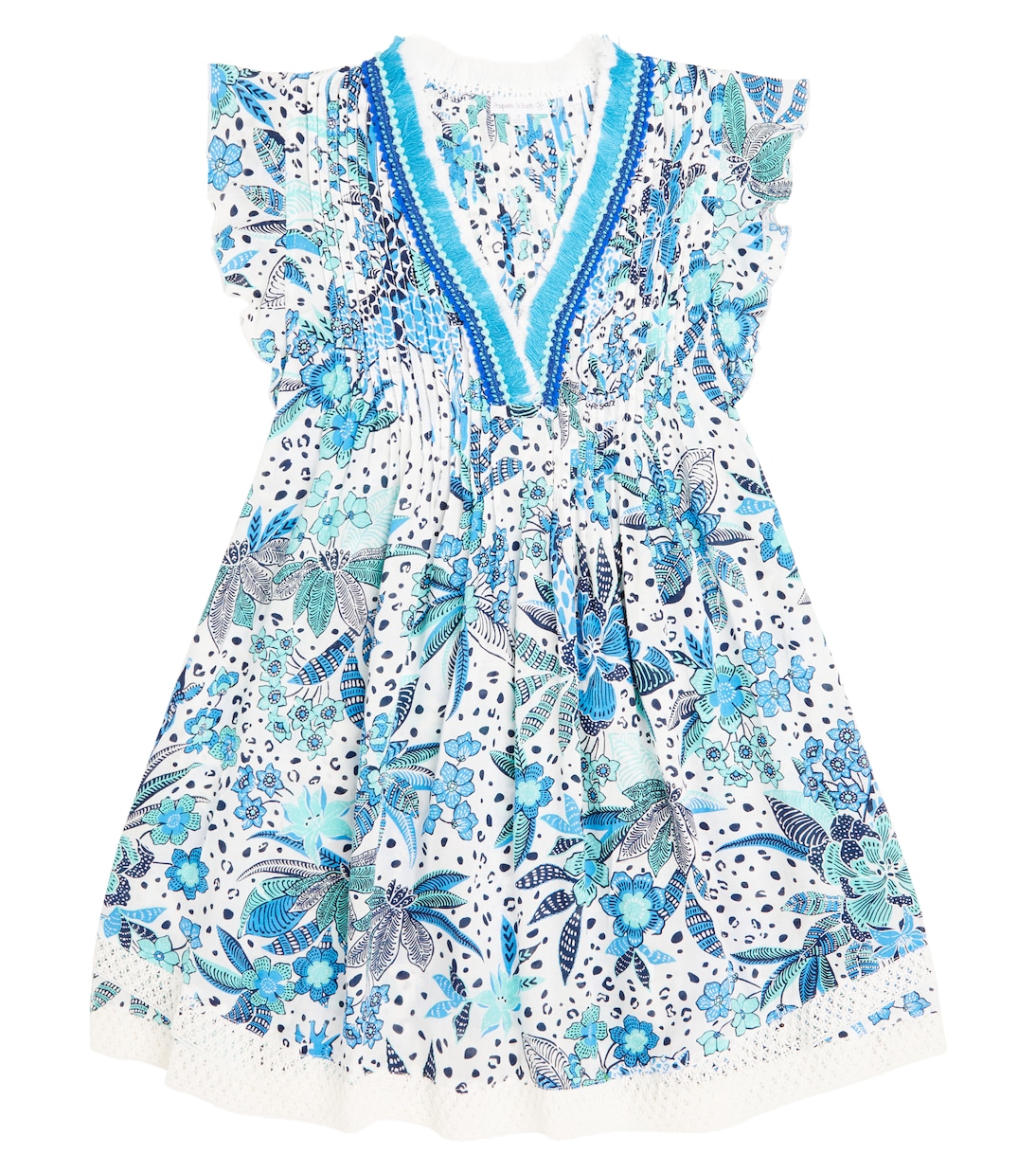 

Платье с принтом Саши Poupette St Barth Kids, Blue Savana Svl
