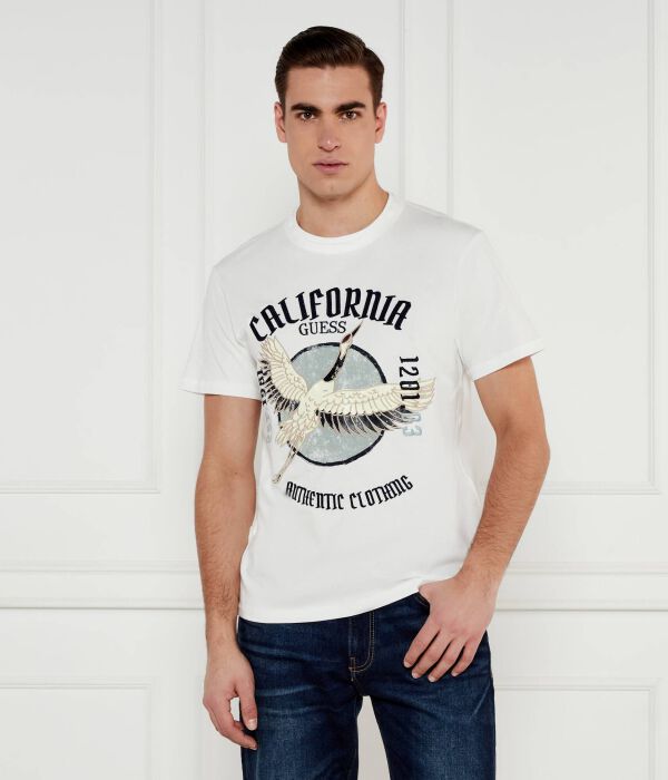 

Футболка цапля Regular fit Guess Jeans, белый