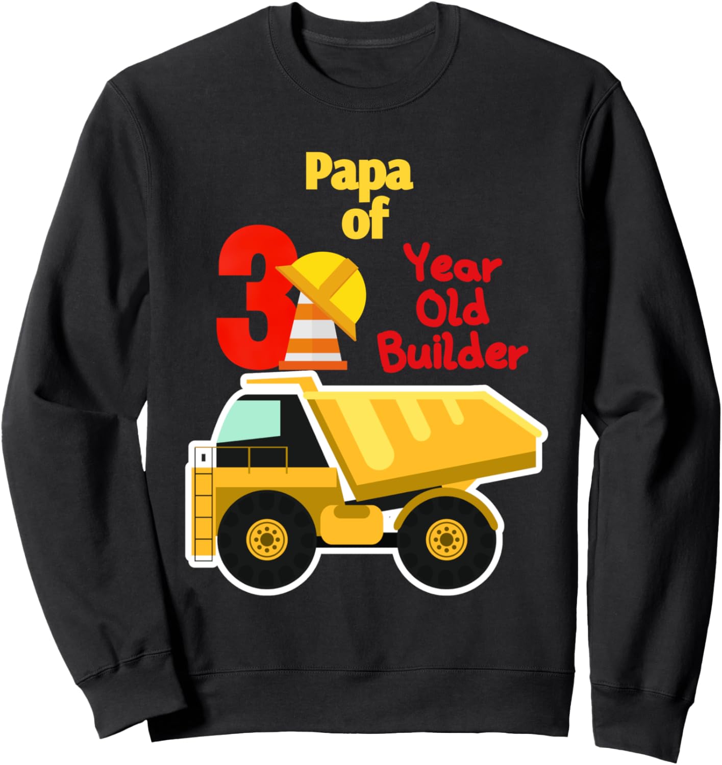 

Толстовка на 3-й день рождения в стиле Папа-строитель Family Look Yellow Truck Apparel Decorations Gifts, черный