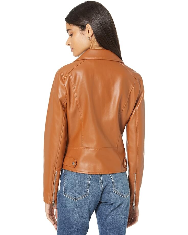 

Куртка Sam Edelman Asymmetrical Zip PU Moto Jacket, цвет Luggage