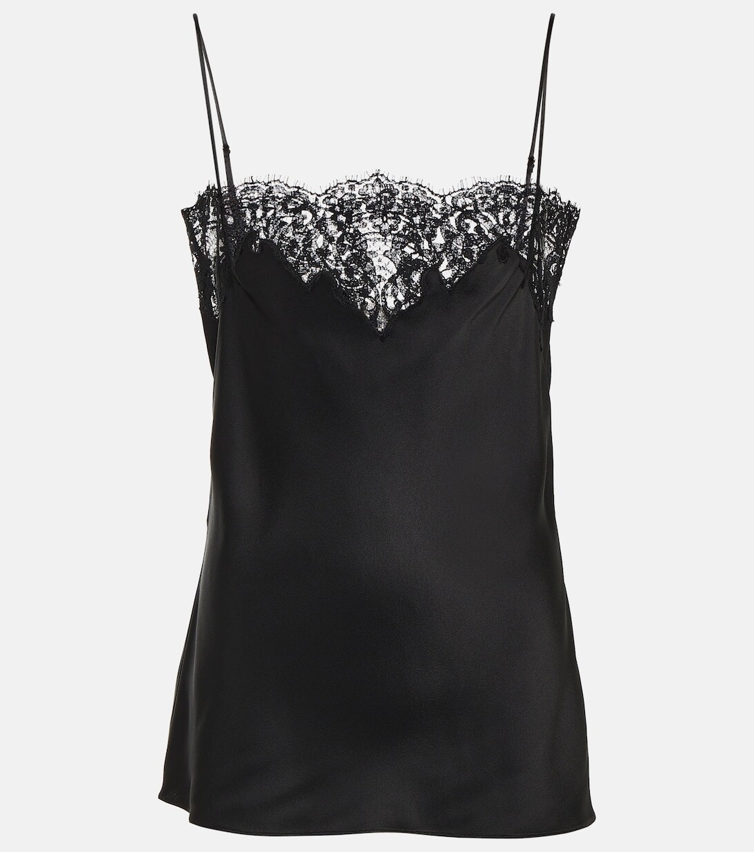 

Майка из атласа и кружева STELLA MCCARTNEY, черный