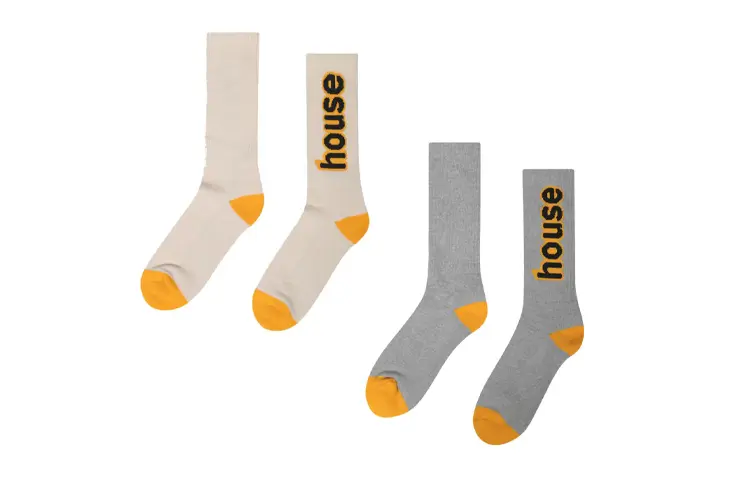 

Носки до середины голени унисекс, 2 пары Drew House, 2 Pack (Gray+White)