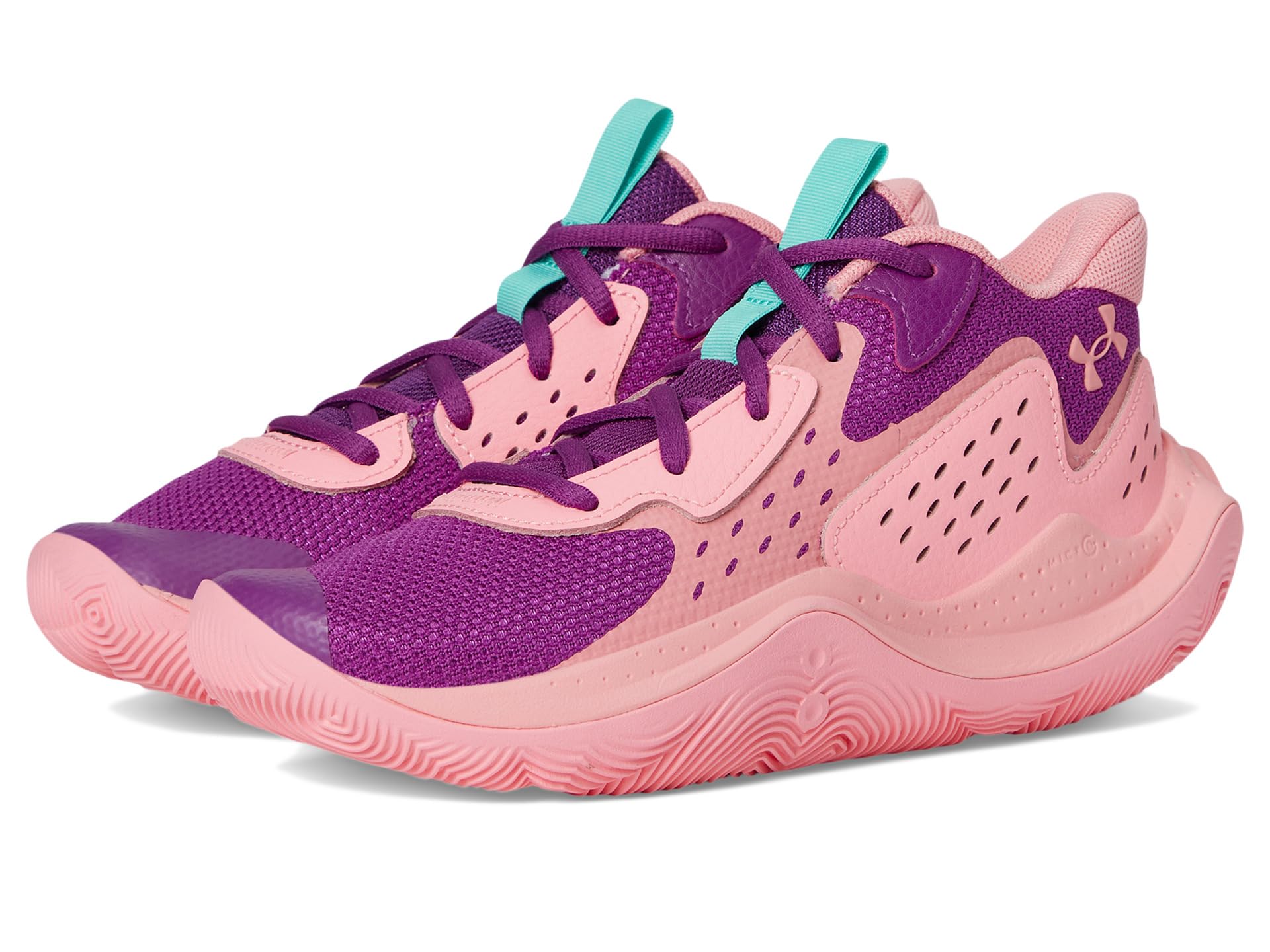 

Кроссовки Under Armour Kids Jet '23 Basketball Shoe, Andromeda Purple/Pink Vortex/Cosmo PinkSee Less