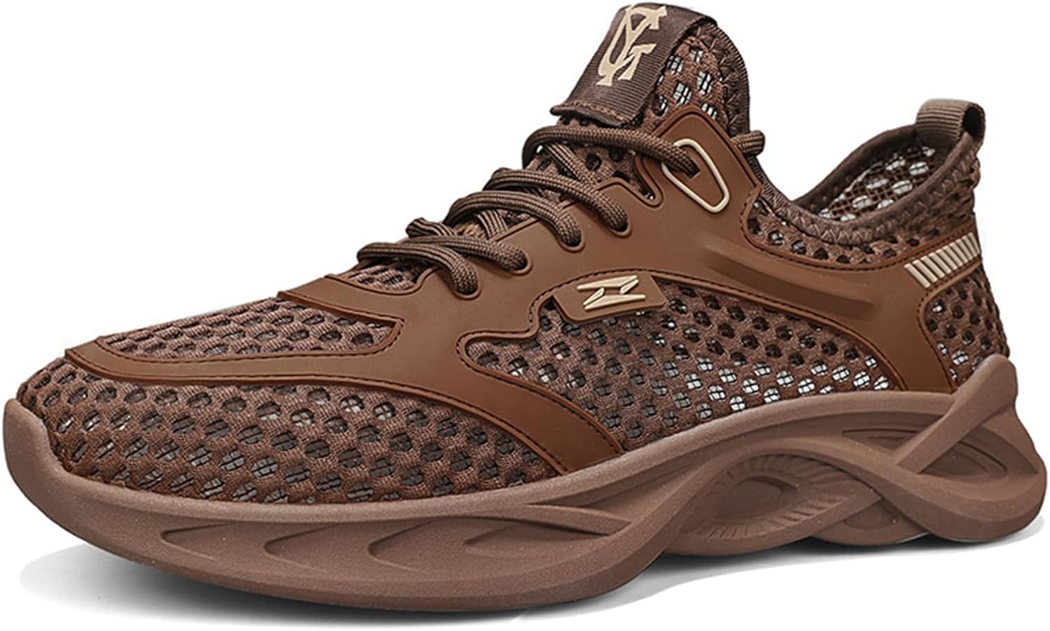 

Мужские кроссовки Abborora для ходьбы с противоскользящей подошвой, легкие и дышащие, с сеткой, для бега и быстрой сушки, водонепроницаемые, коричневый