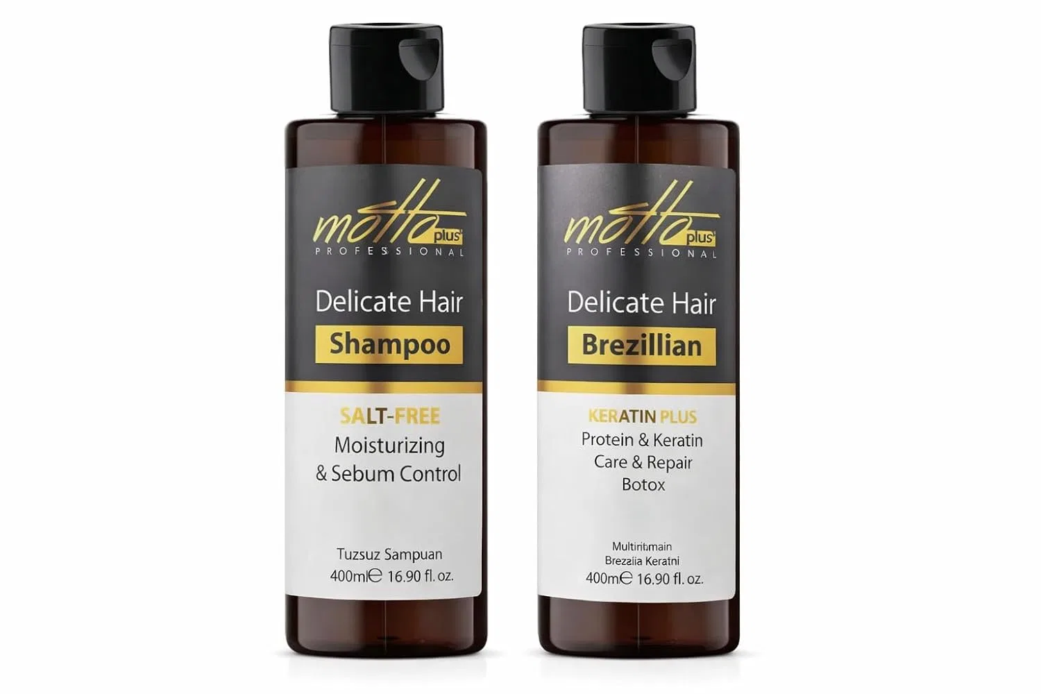 Набор для ухода за волосами Motto Plus Professional (шампунь и бальзам) 2 x 400 мл Generic — фото 3
