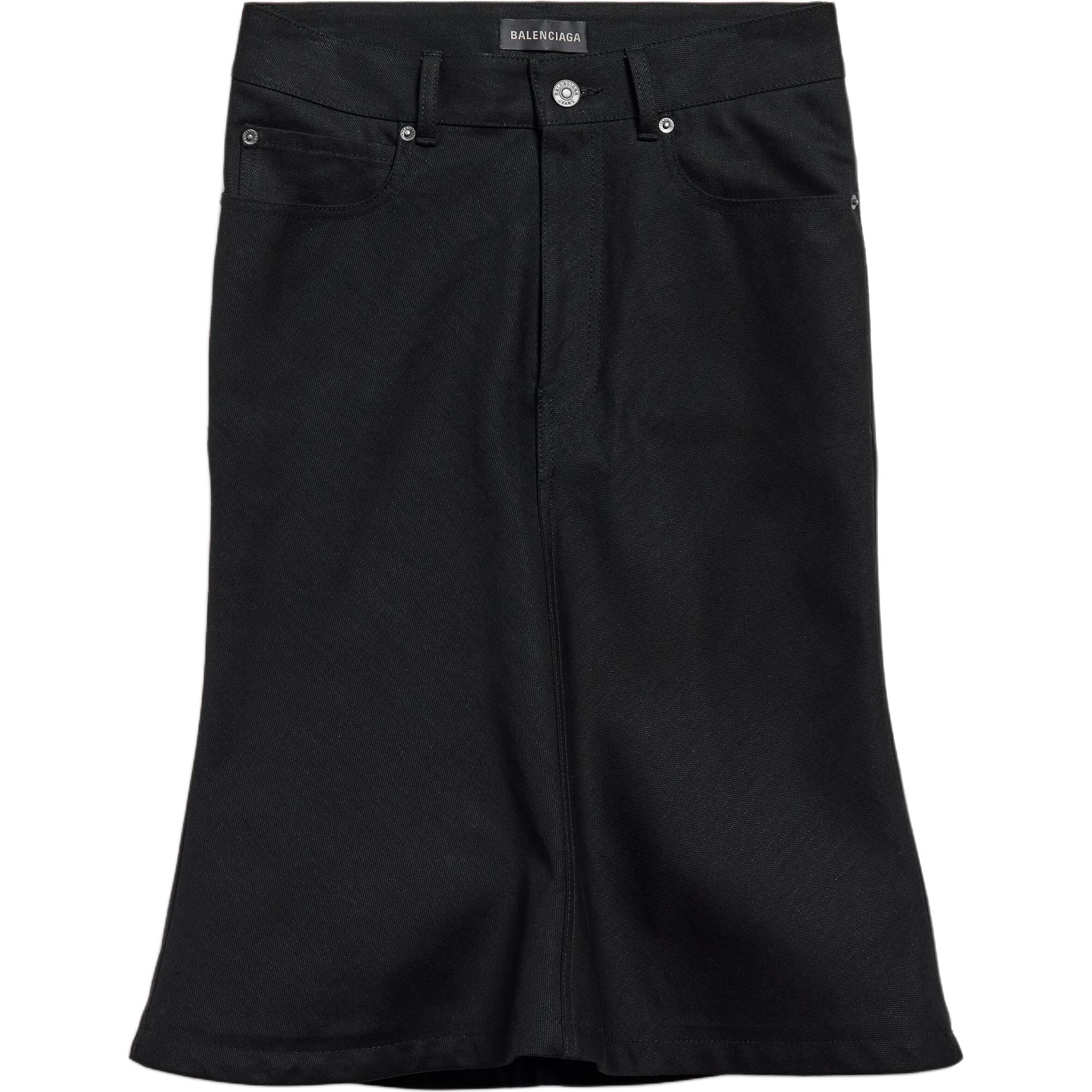 

Юбка миди в складку Balenciaga, черный