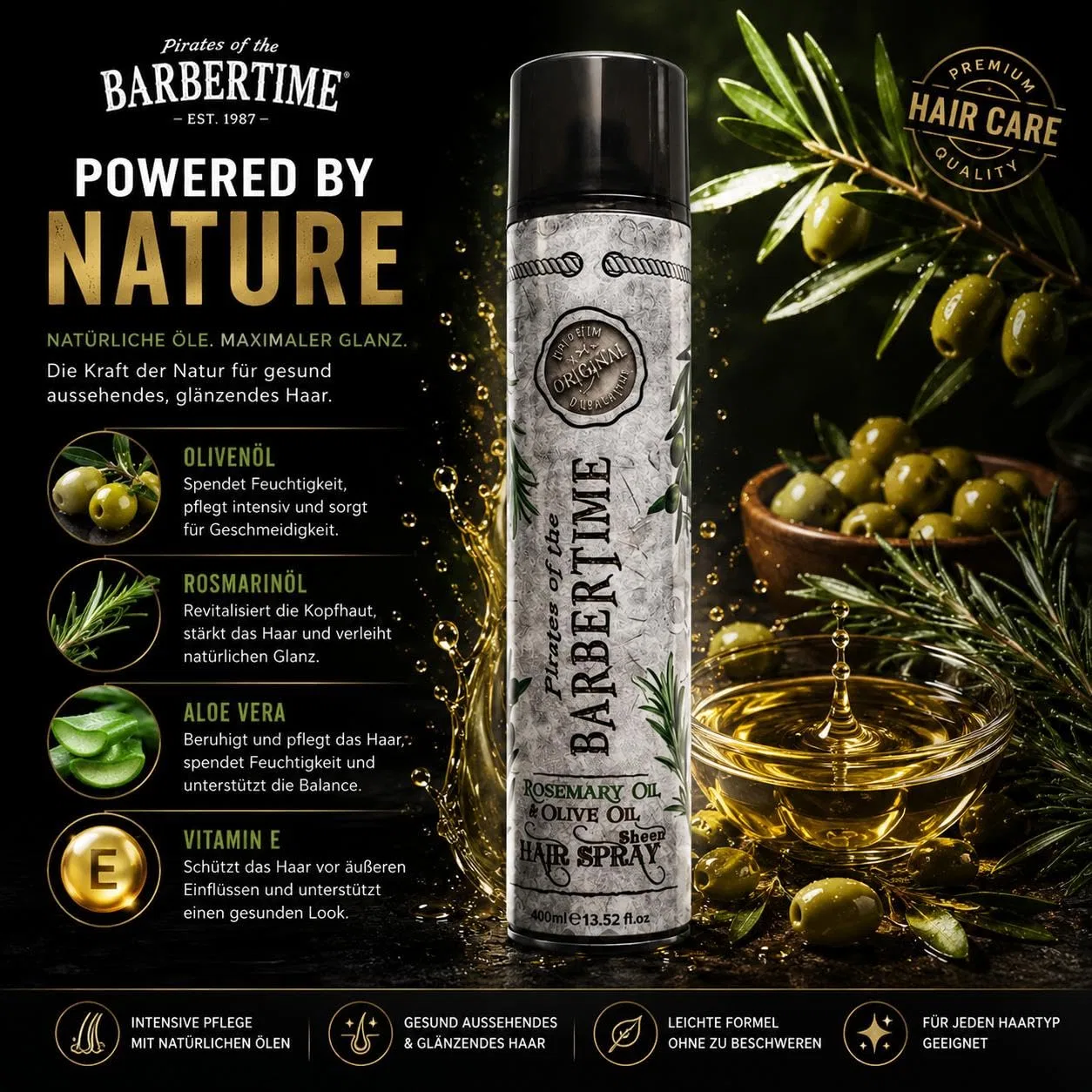 Спрей-блеск с оливковым и розмариновым маслом Sheen Spray Barbertime — фото 2