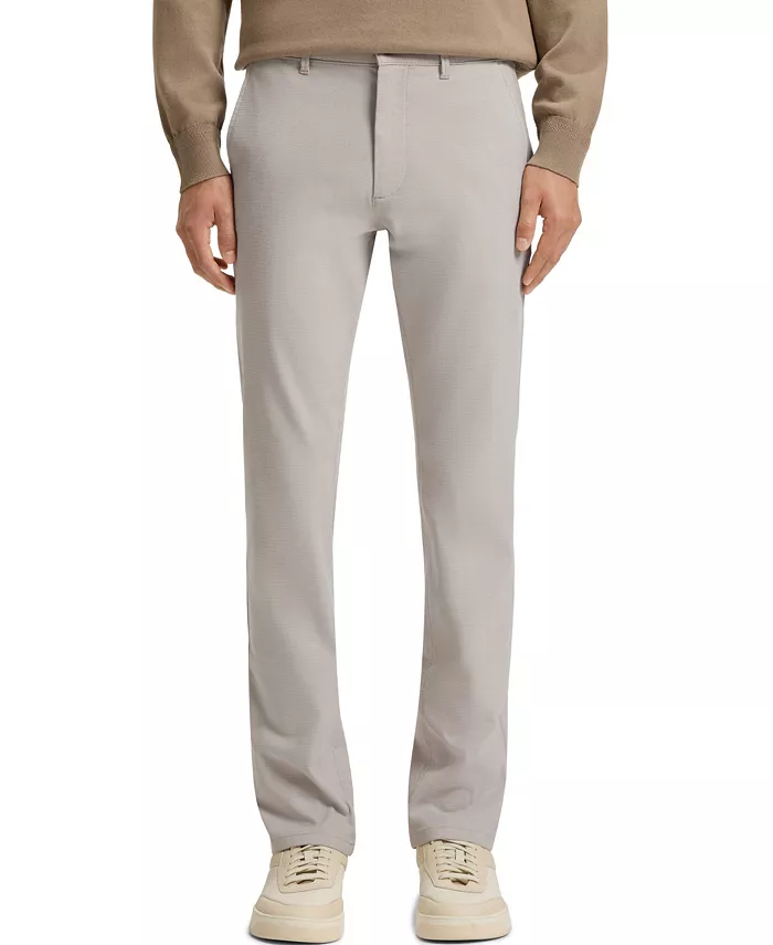 

Мужские узорчатые эластичные брюки Slim-Fit Hugo Boss, зеленый