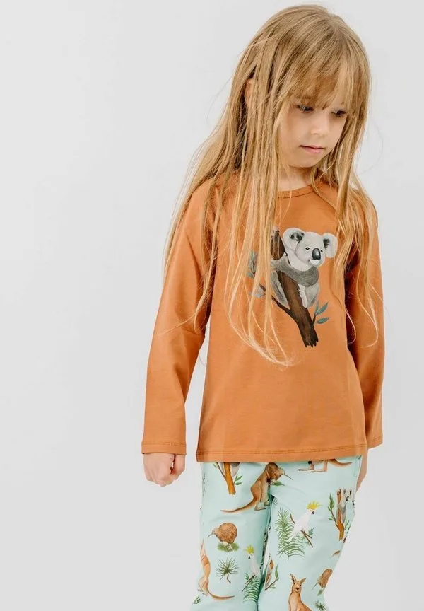 Футболка с длинными рукавами с изображением австралийских животных Walkiddy, Brown