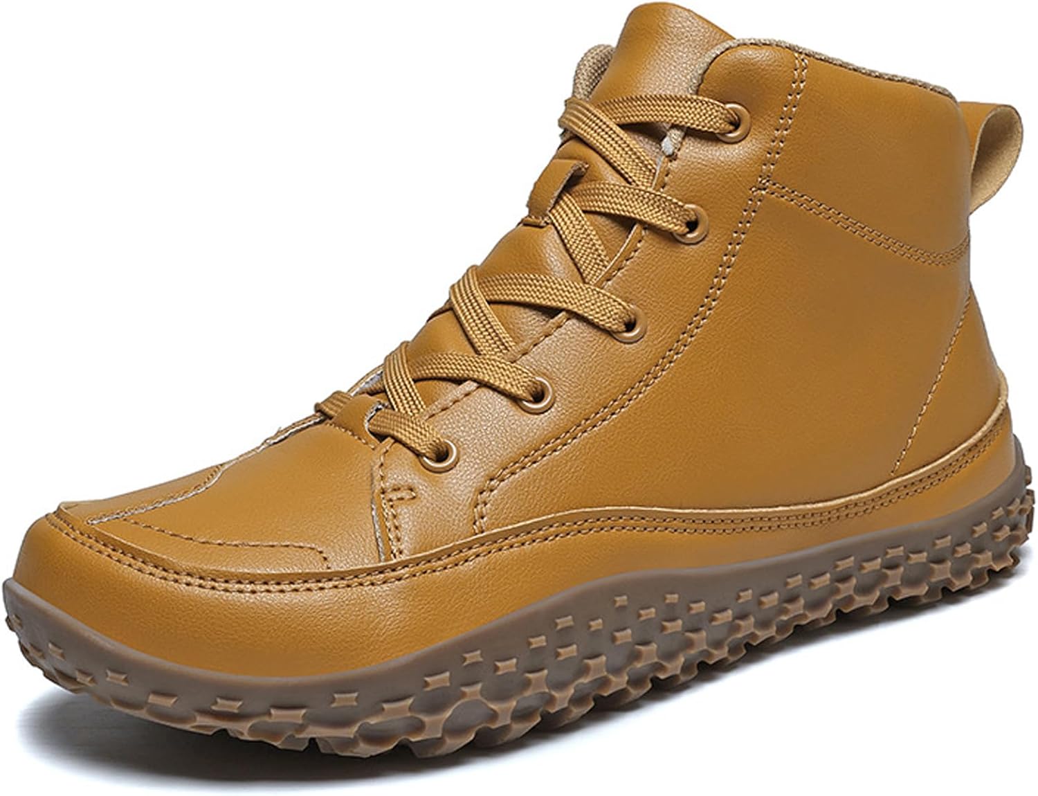 

Мужские ботинки TZNBGGE на шнуровке из легкой кожи, стильные ботинки с эффектом «босой ноги», водонепроницаемые, противоскользящие, для походов, коричневый