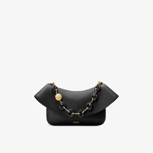 

Средняя кожаная сумка через плечо Ola Loewe, черный