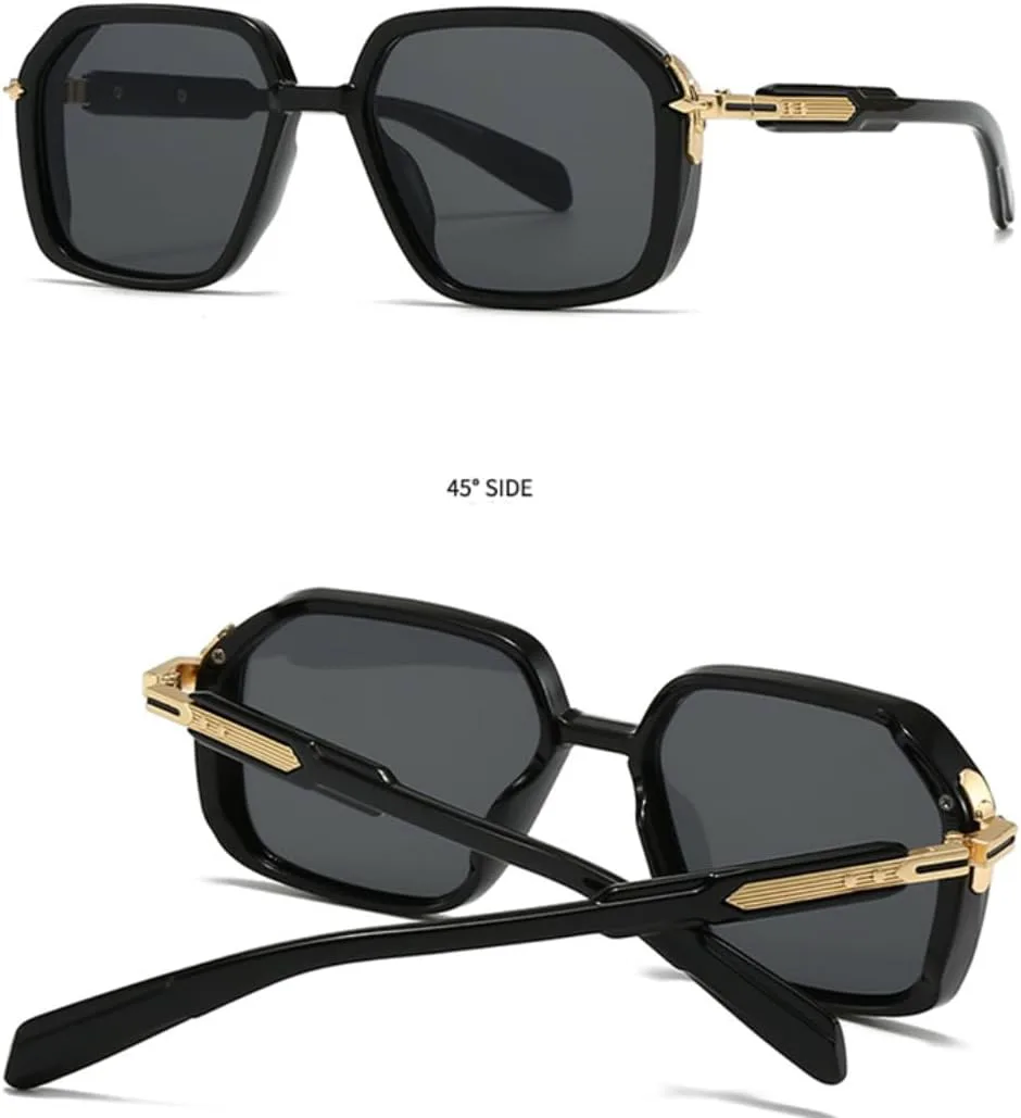 

Мужские солнцезащитные очки в стиле ретро с защитой от УФ-излучения UV400, женские солнцезащитные очки с заклепками и градиентным переходом цвета UUPTTPL, Black Grey