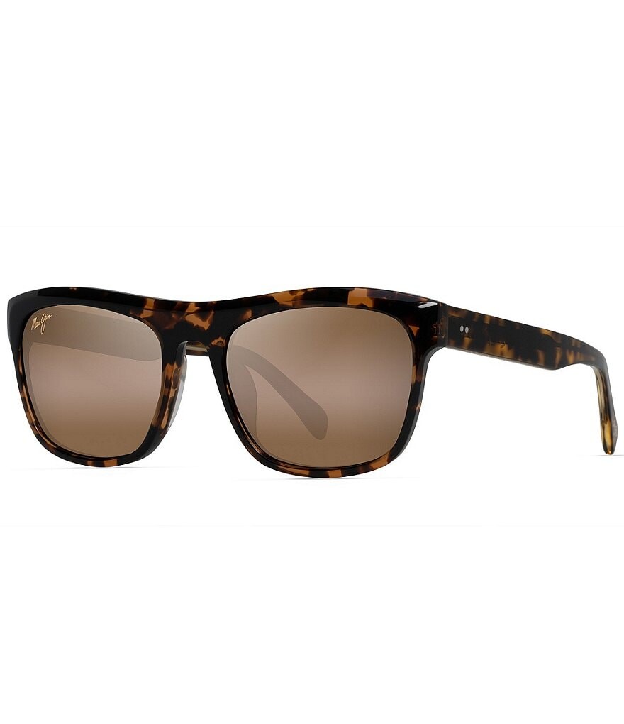 

Прямоугольные поляризованные солнцезащитные очки унисекс Maui Jim S-Turns черепахового цвета, коричневый