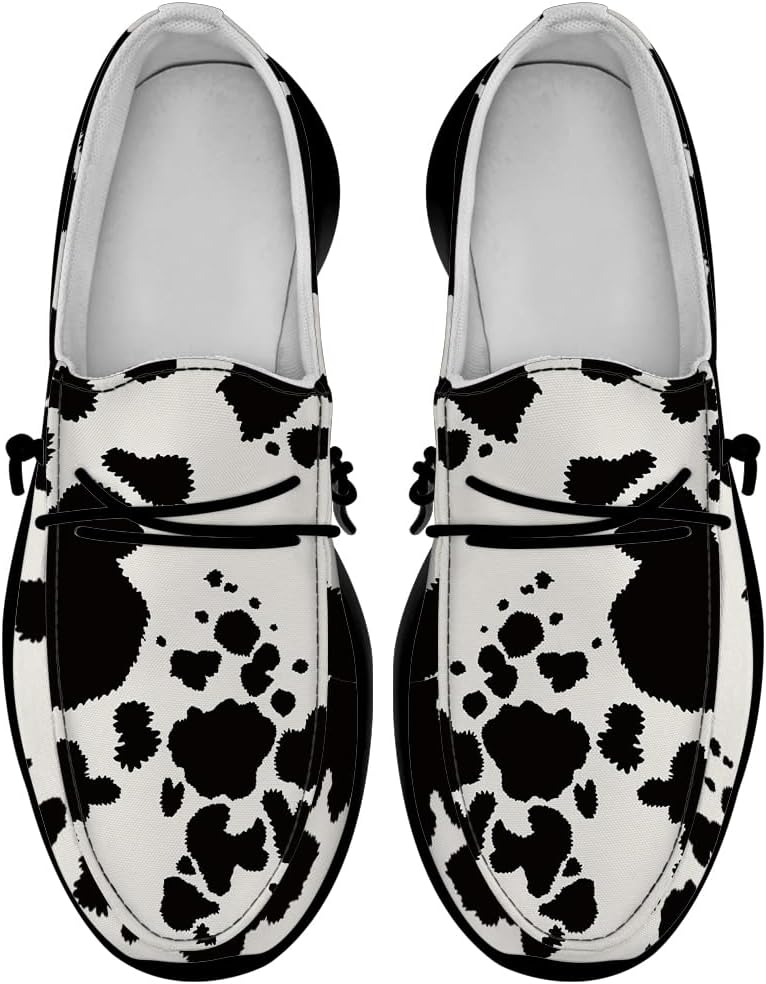 

Туфли-лоферы Quorax с принтом под коровью шкуру, женские и мужские, для прогулок, подарки для нее и для него, бежевый