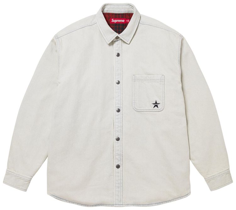 

Стеганая джинсовая рубашка Supreme на кнопках, синий