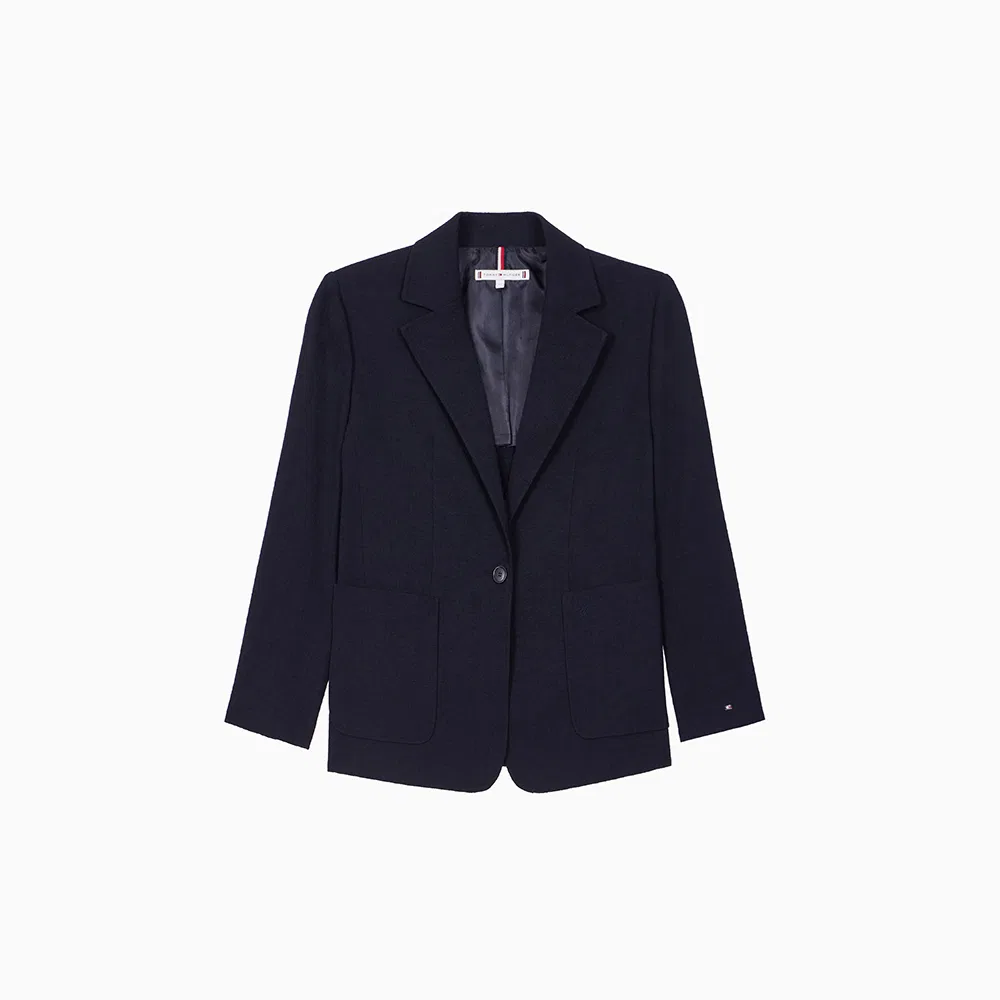 Женский летний текстурный блейзер небесно-голубой от Tommy Hilfiger Women — фото 2