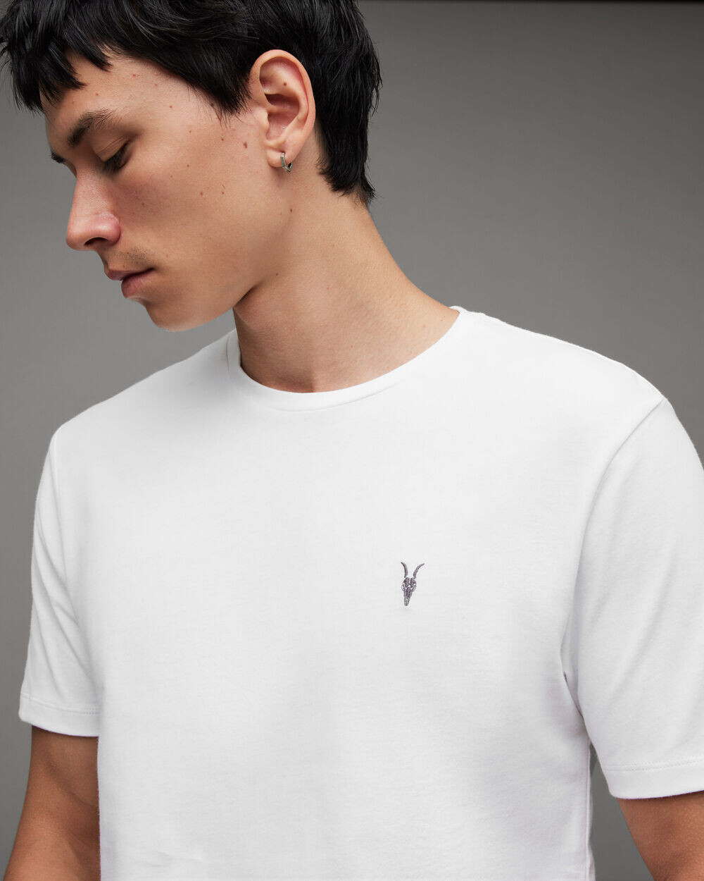 Комплект из 3 футболок из матового хлопка Brace AllSaints, белый — фото 3