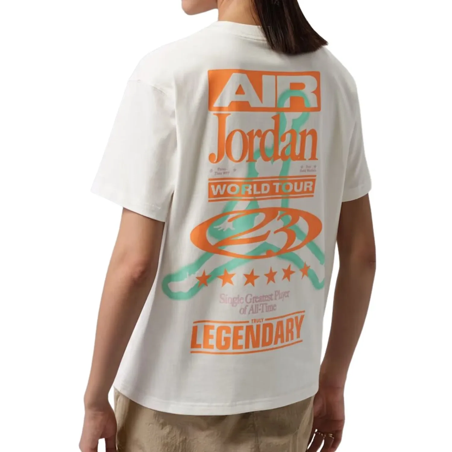(WMNS) Футболка Jordan Flight Girlfriend 'Sail', бежевый — фото 2