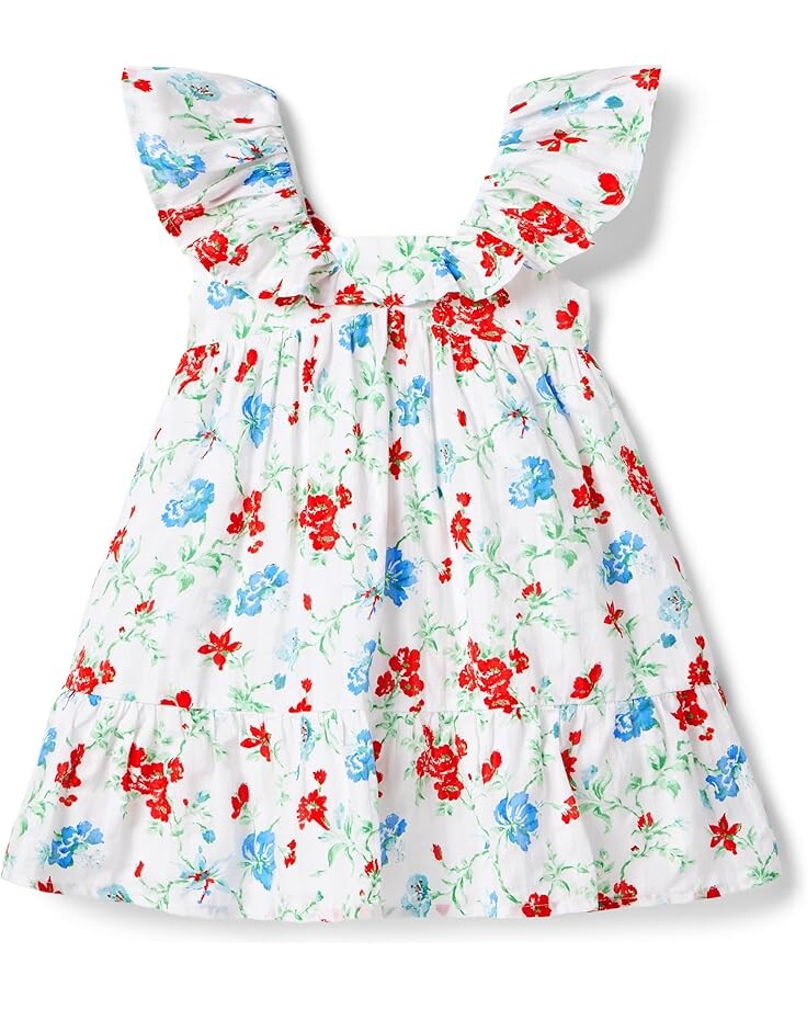 

Платье Janie and Jack Flutter Sleeve Floral Dress, белый