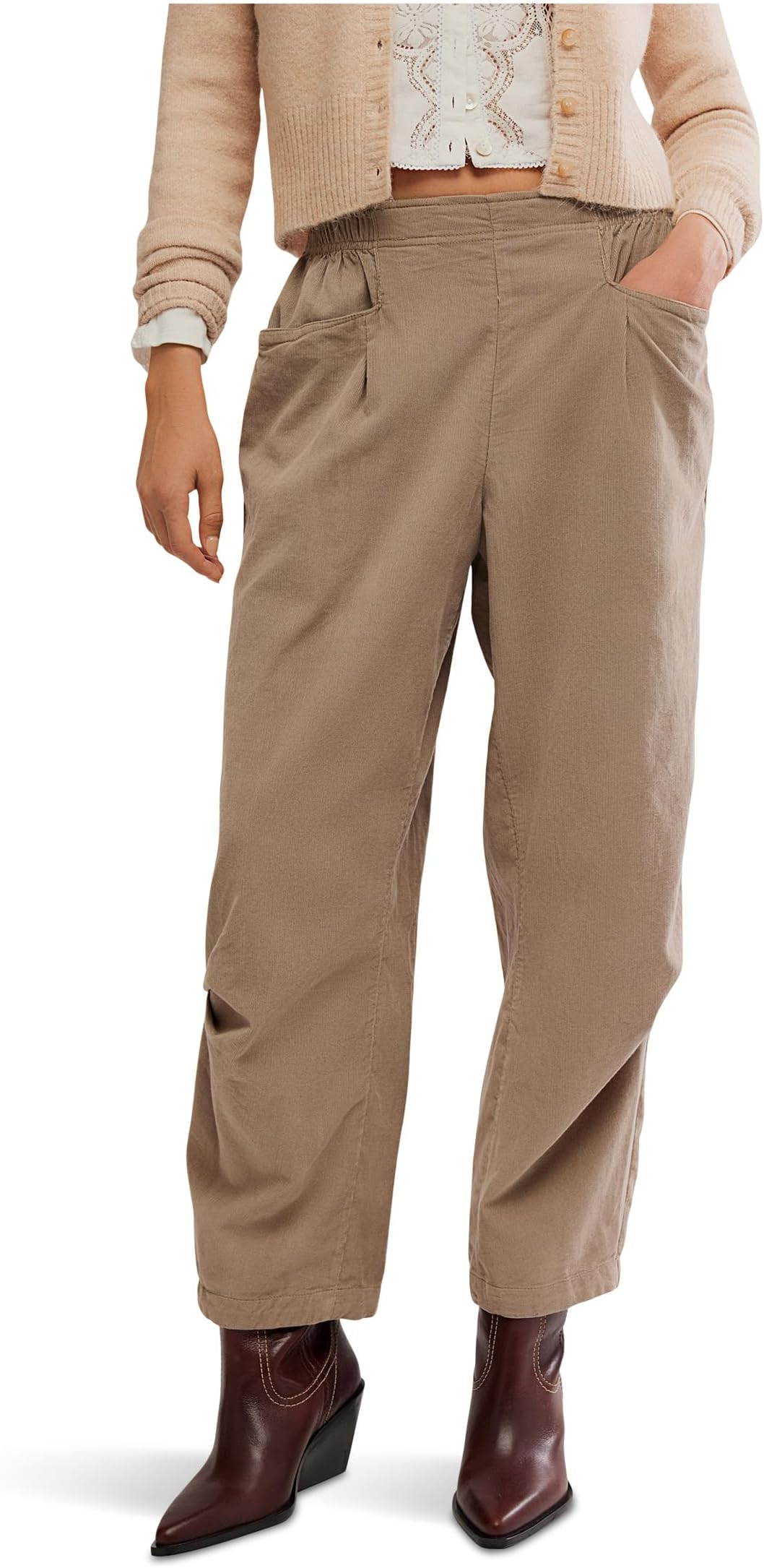 

Брюки Free People Women's We The Free Nice Choice Cord Jeans, Fossil Dune