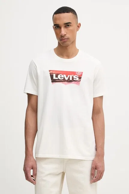 Футболка с принтом Graphic Crewneck Levi's, бежевый