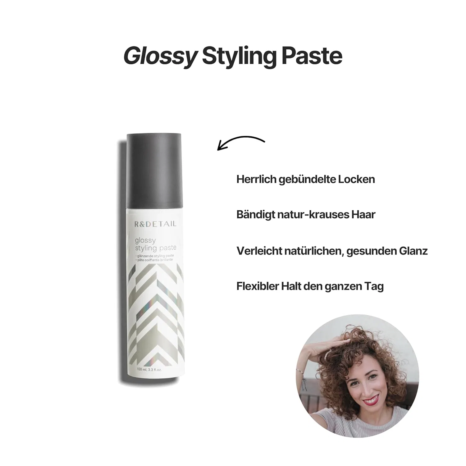 Глянцевая паста для укладки R&DETAIL Glossy Styling Paste, 100 мл R&Detail — фото 3