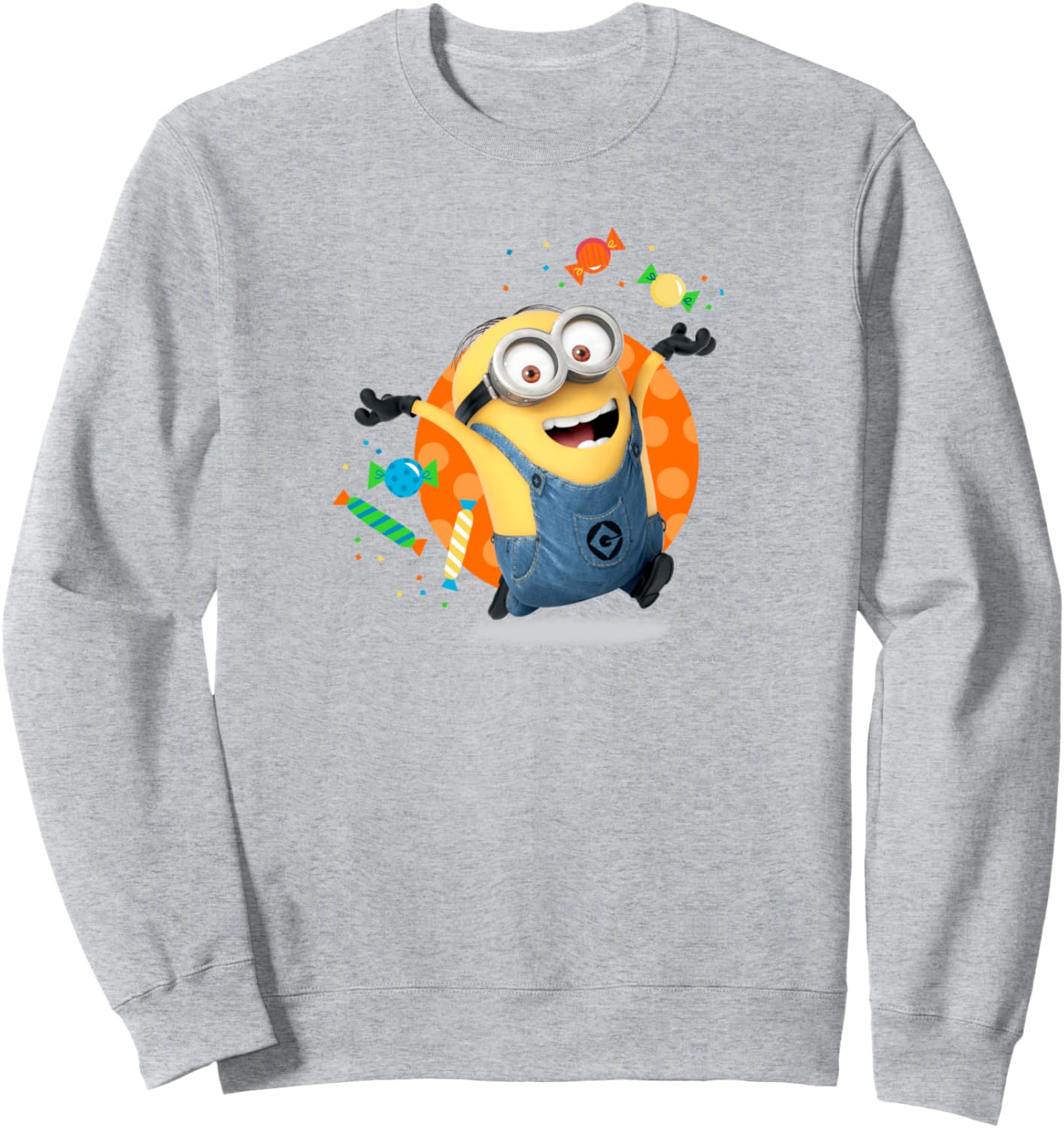 

Толстовка с изображением конфет в виде миньонов Minion, серый