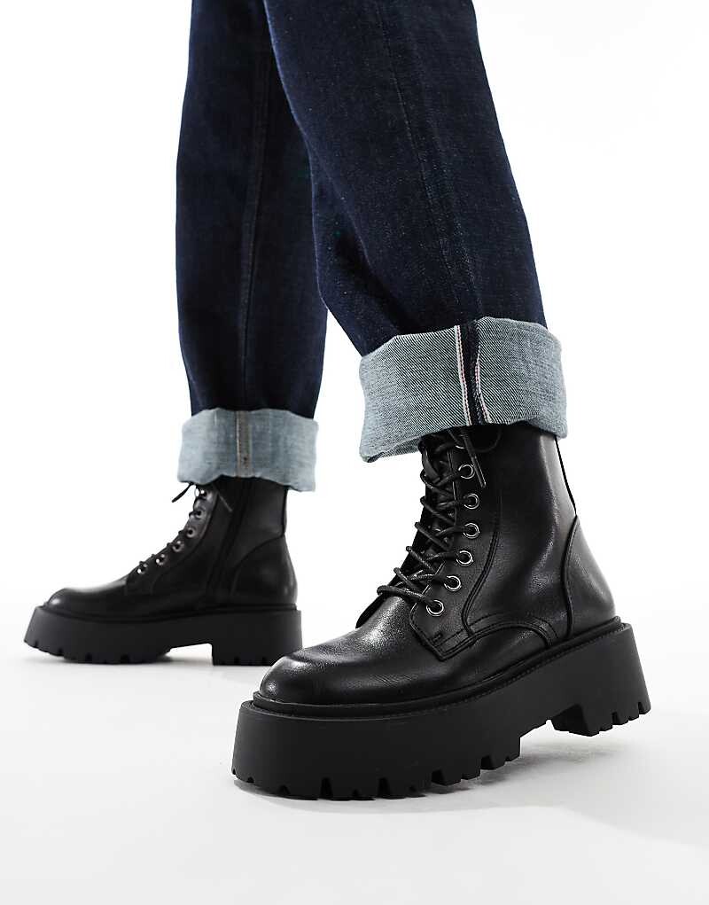 

ASOS DESIGN – Adventure – черные туфли на шнуровке на толстой подошве