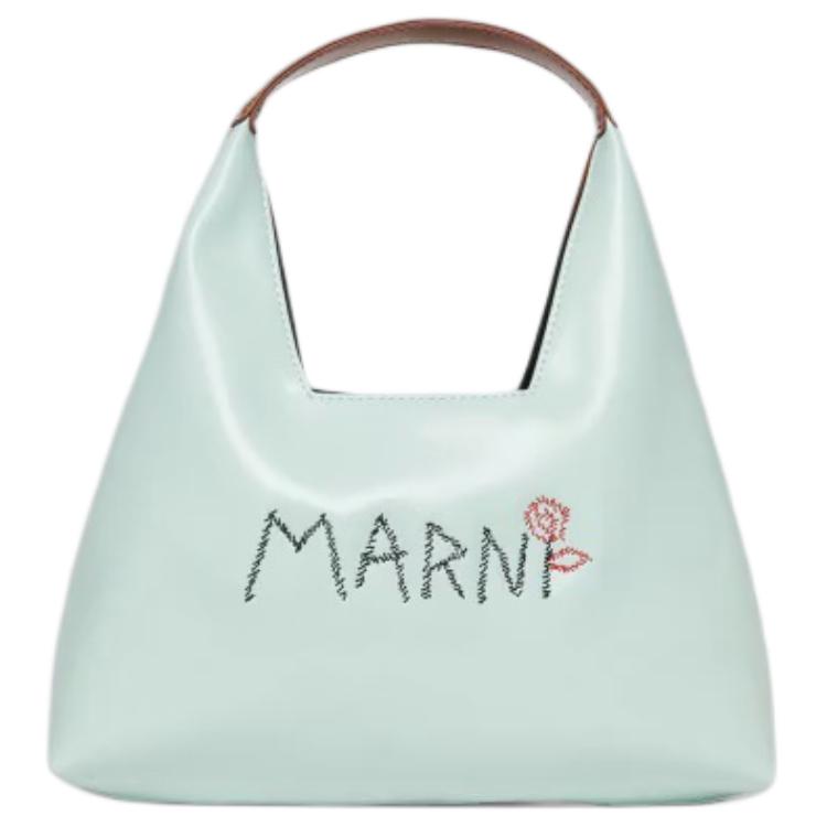 MARNI Детская сумка через плечо с вышитым логотипом и открытым верхом — фото 2