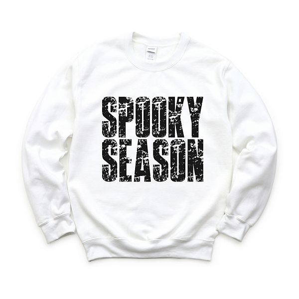 

Свитшот с принтом Spooky season block distressed Simply Sage Market, White