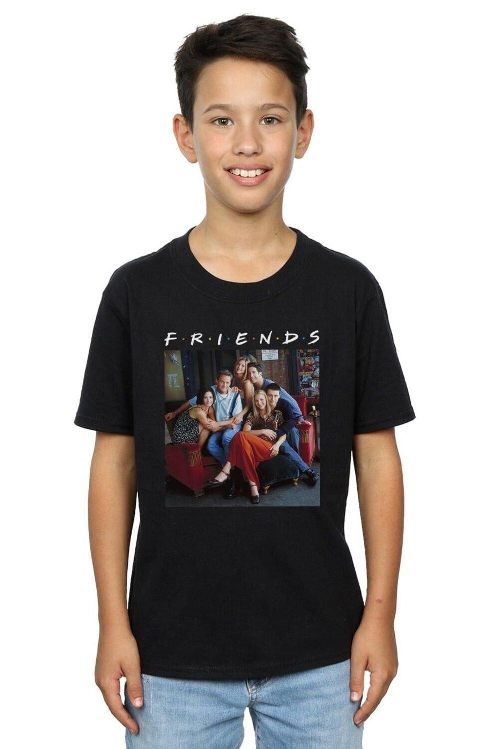 

Футболка с диваном для группового фото Friends, черный