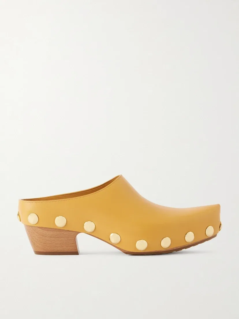 Кожаные сабо Gondola с заклепками BOTTEGA VENETA, желтый